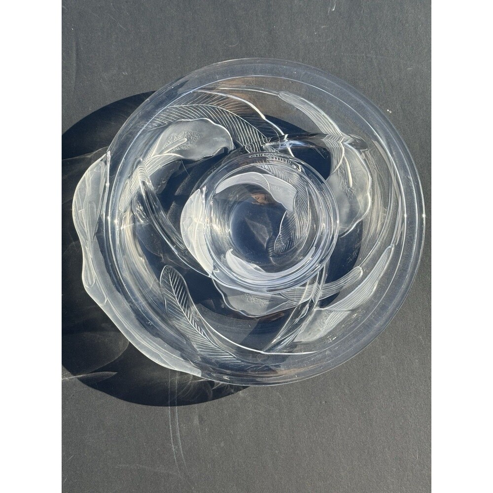 Set of 2 Crystal Clear Studio Calla Lillies Divided Serving Platter & Fruit Bowl
